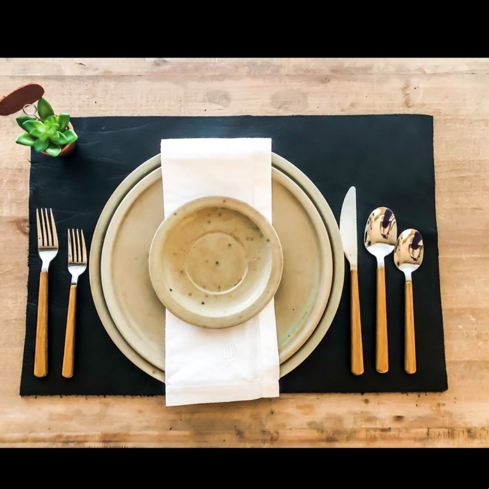 Set of 6 genuine leather placemats